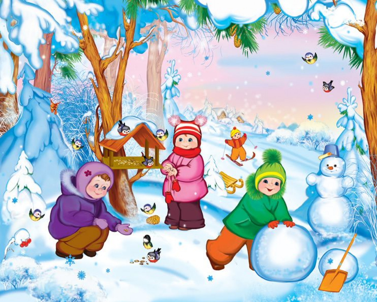 Картинка зимы для детей в детском саду. Зима в детском саду. Зима для детей в детском саду. Зима иллюстрации для детей. Зима картинки для детского сада.